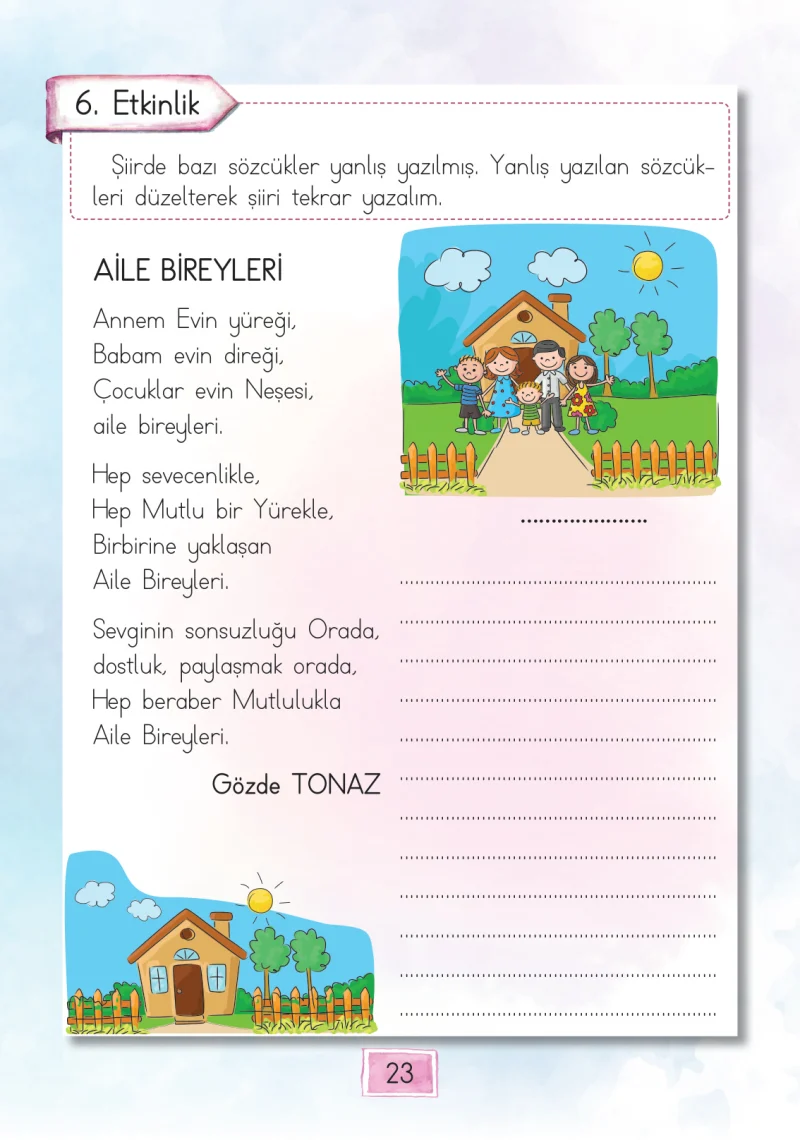 1. Sınıf Türkçe Ders Kitabı Cevapları Cem Yayınları Sayfa 23
