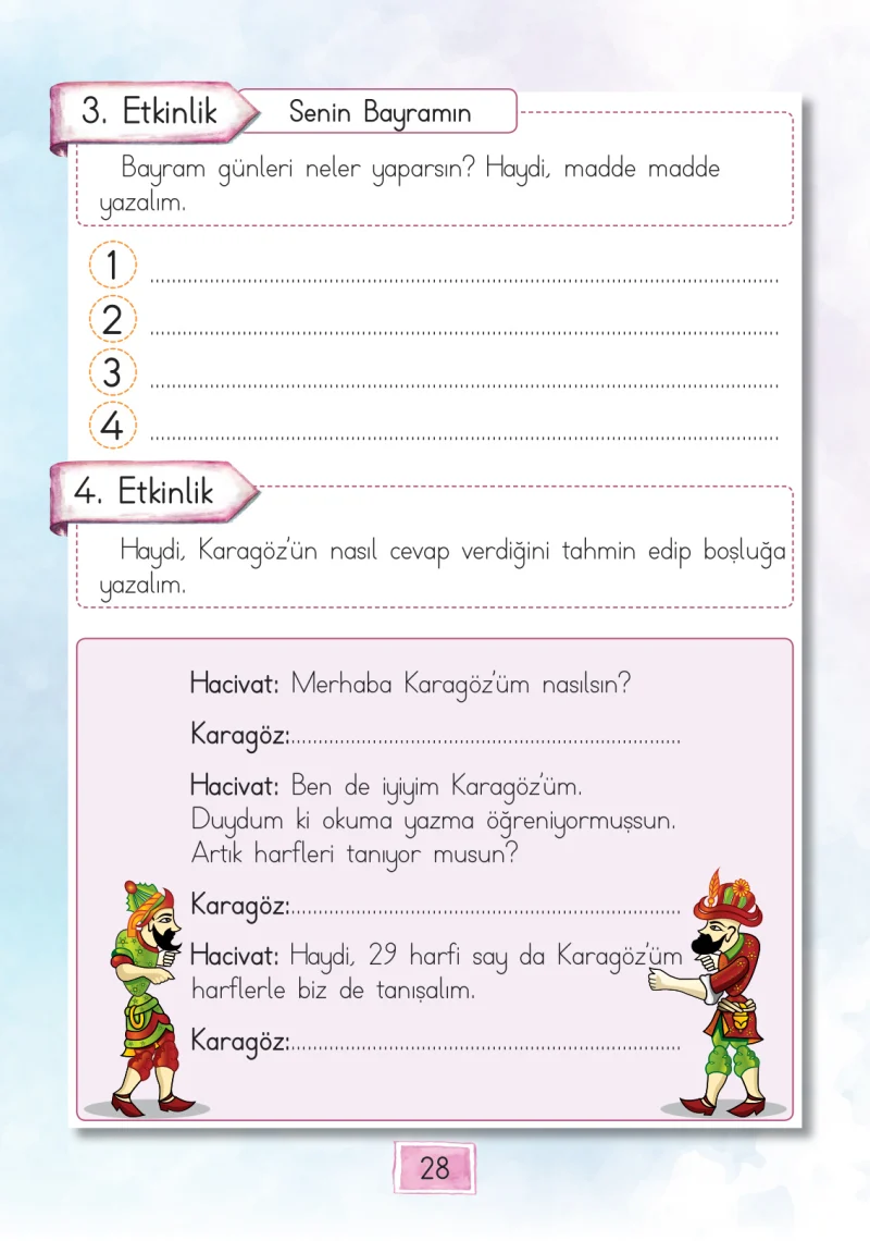 1. Sınıf Türkçe Ders Kitabı Cevapları Cem Yayınları Sayfa 28