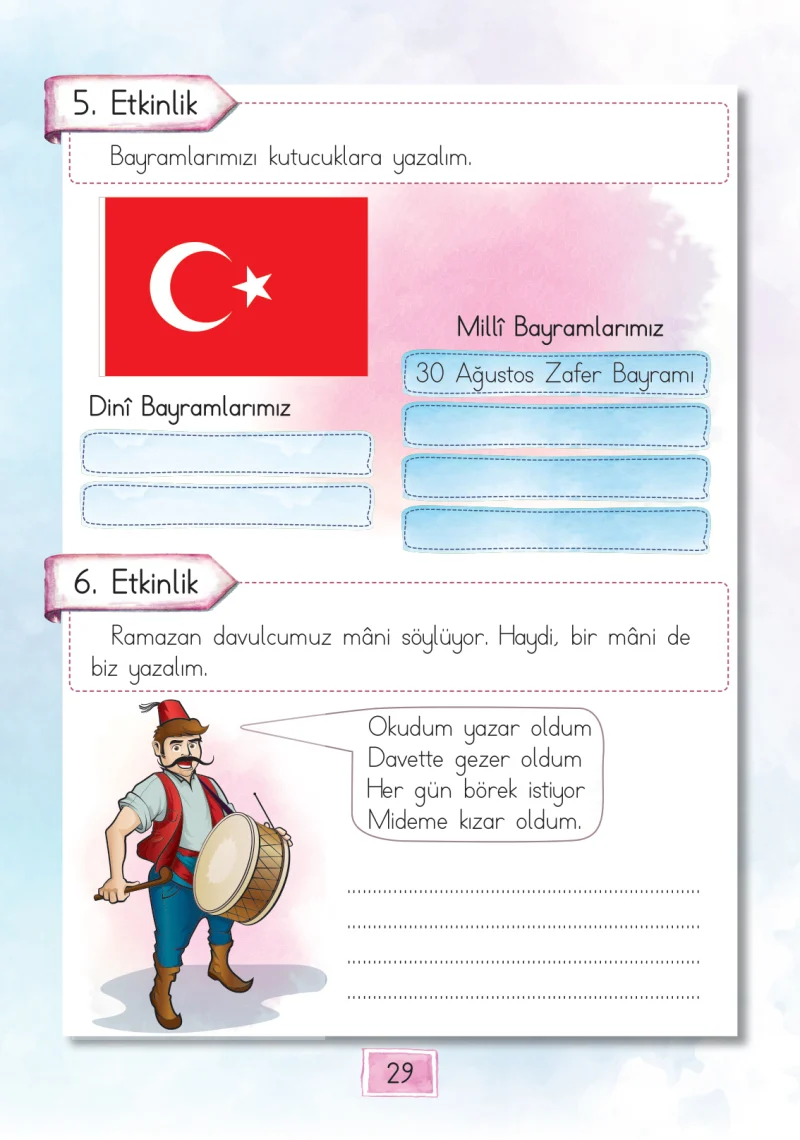 1. Sınıf Türkçe Ders Kitabı Cevapları Cem Yayınları Sayfa 29
