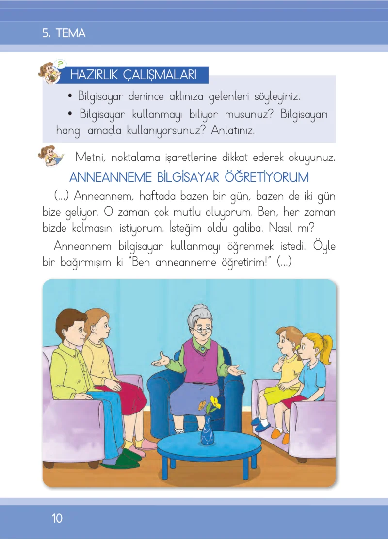 1. Sınıf Türkçe Ders Kitabı Cevapları İlke Yayınları Sayfa 10