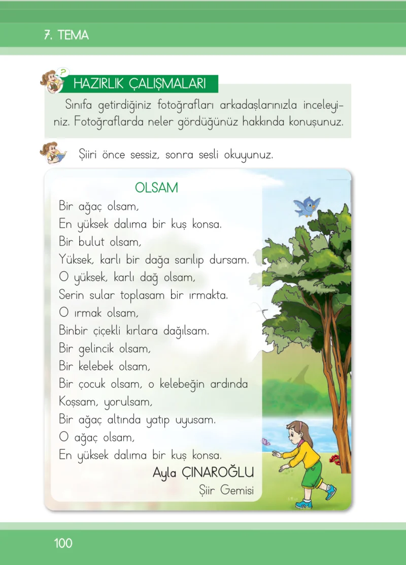 1. Sınıf Türkçe Ders Kitabı Cevapları İlke Yayınları Sayfa 100