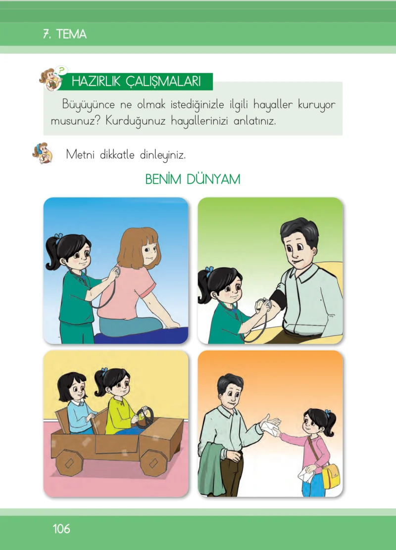 1. Sınıf Türkçe Ders Kitabı Cevapları İlke Yayınları Sayfa 106