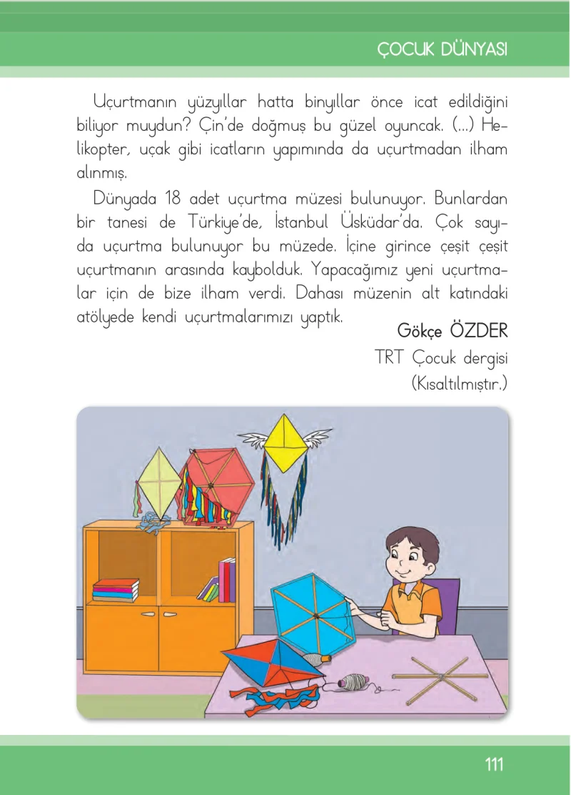 1. Sınıf Türkçe Ders Kitabı Cevapları İlke Yayınları Sayfa 111