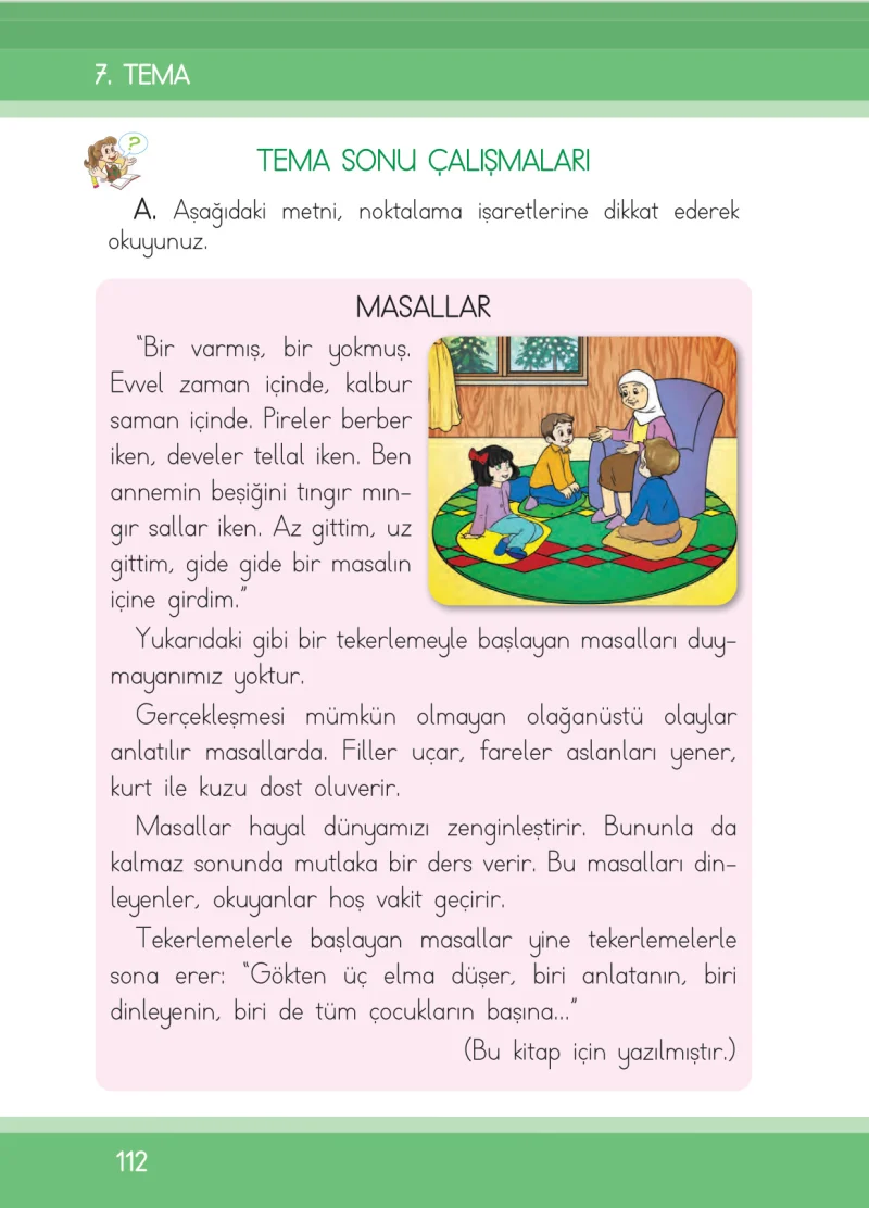 1. Sınıf Türkçe Ders Kitabı Cevapları İlke Yayınları Sayfa 112