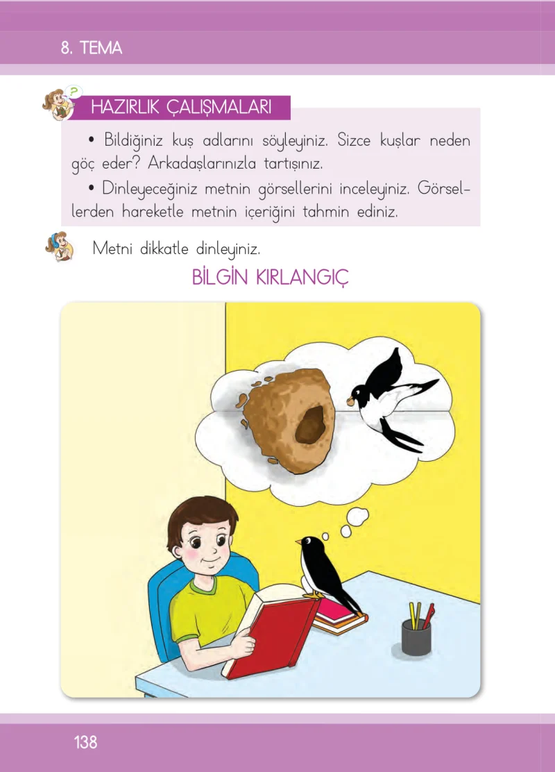 1. Sınıf Türkçe Ders Kitabı Cevapları İlke Yayınları Sayfa 138