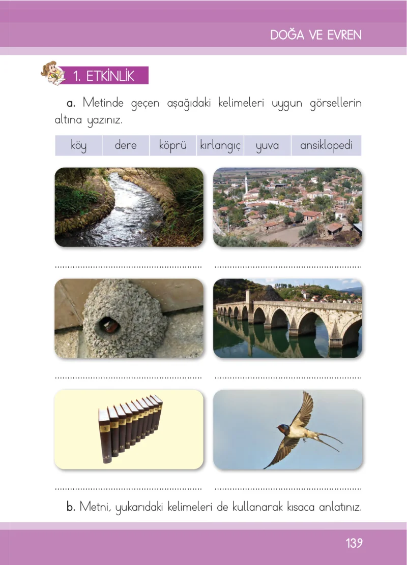 1. Sınıf Türkçe Ders Kitabı Cevapları İlke Yayınları Sayfa 139