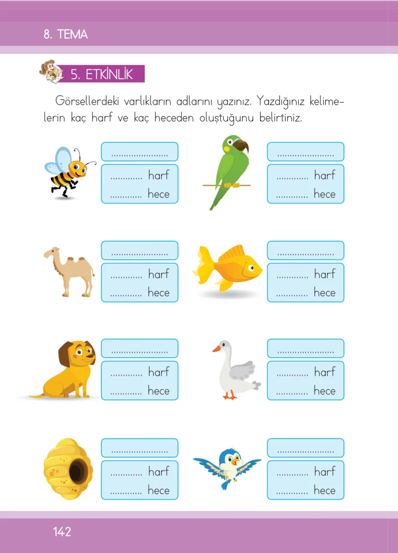 1. Sınıf Türkçe Ders Kitabı Cevapları İlke Yayınları Sayfa 142