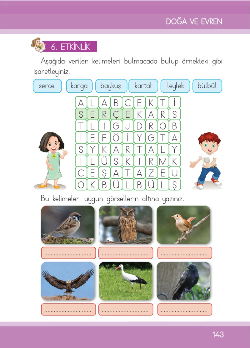 1. Sınıf Türkçe Ders Kitabı Cevapları İlke Yayınları Sayfa 143