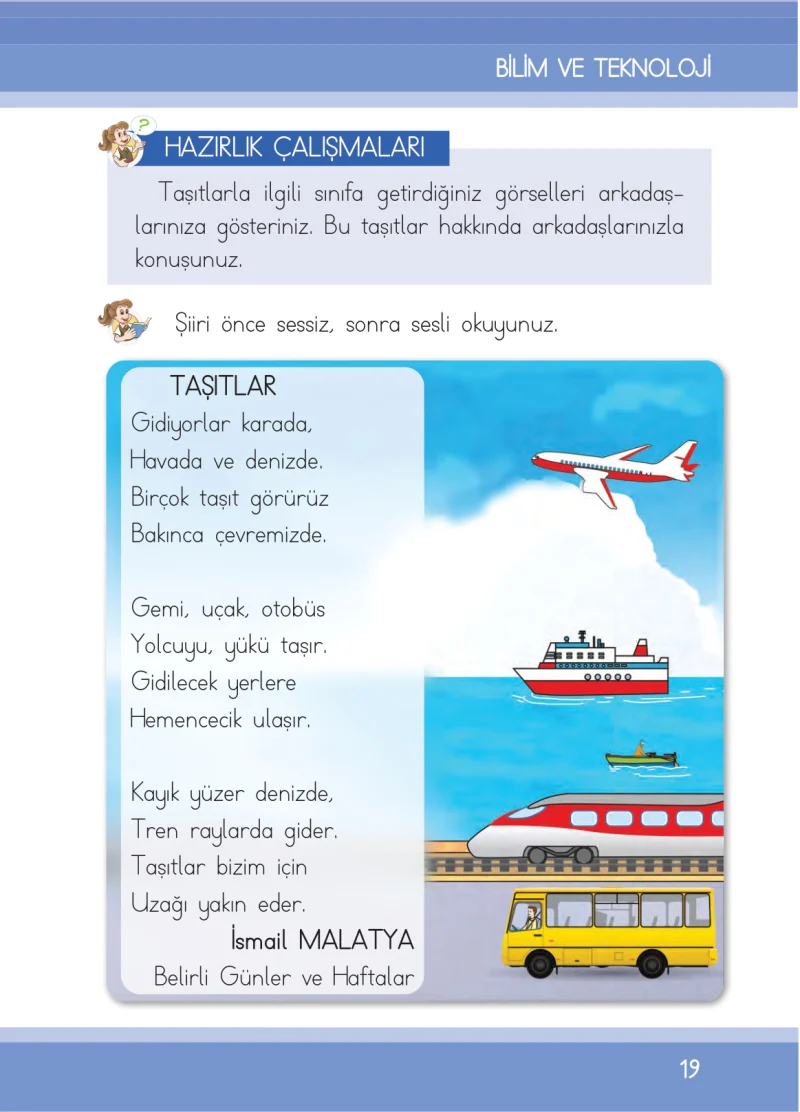 1. Sınıf Türkçe Ders Kitabı Cevapları İlke Yayınları Sayfa 19