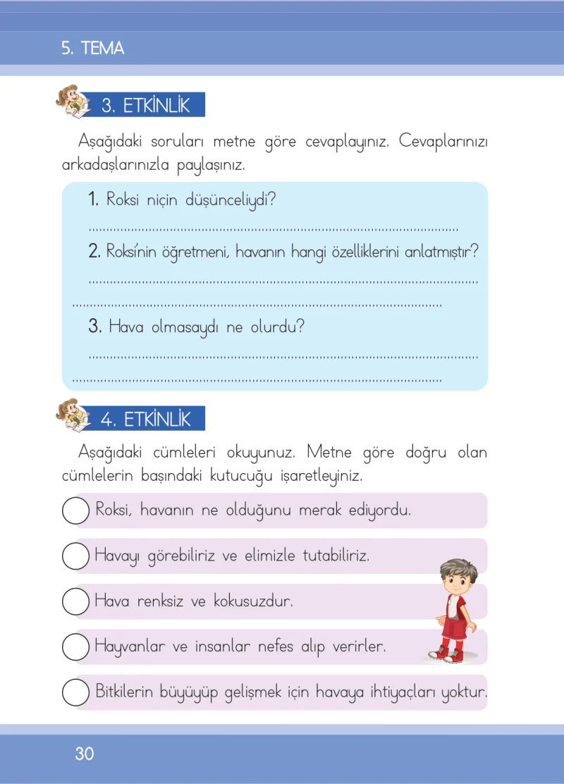1. Sınıf Türkçe Ders Kitabı Cevapları İlke Yayınları Sayfa 30