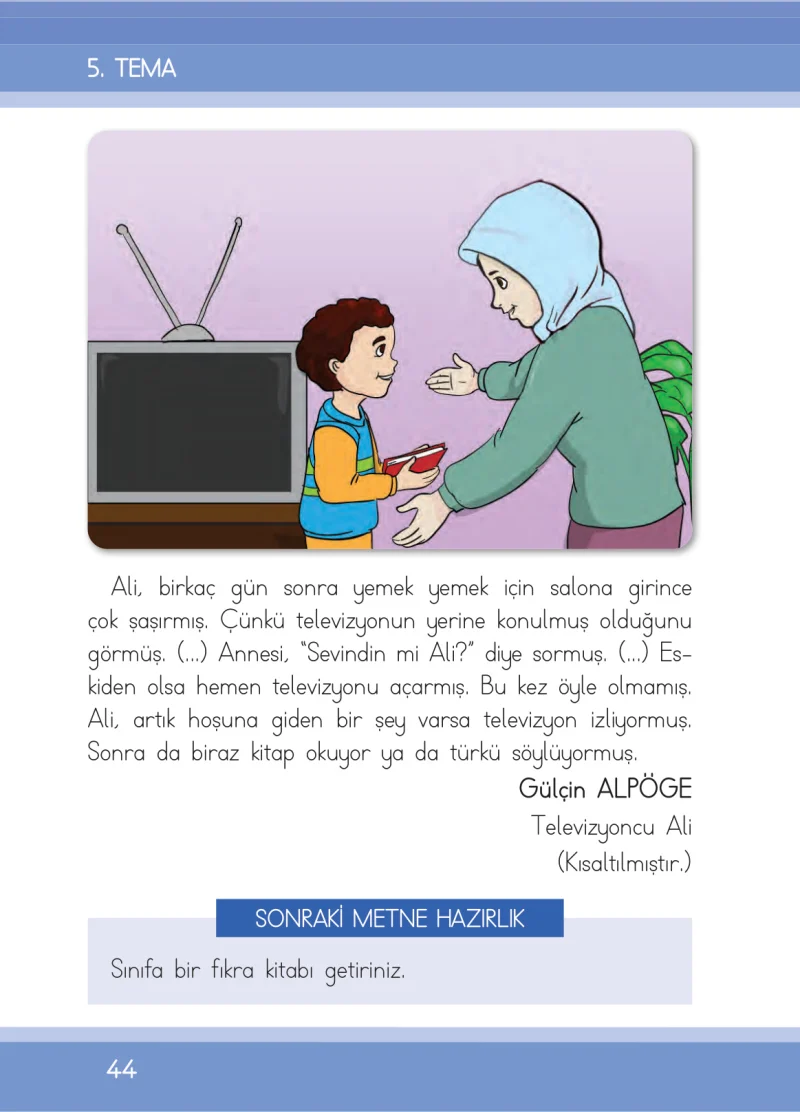 1. Sınıf Türkçe Ders Kitabı Cevapları İlke Yayınları Sayfa 44