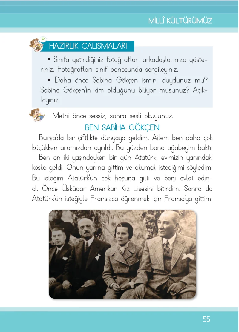 1. Sınıf Türkçe Ders Kitabı Cevapları İlke Yayınları Sayfa 55