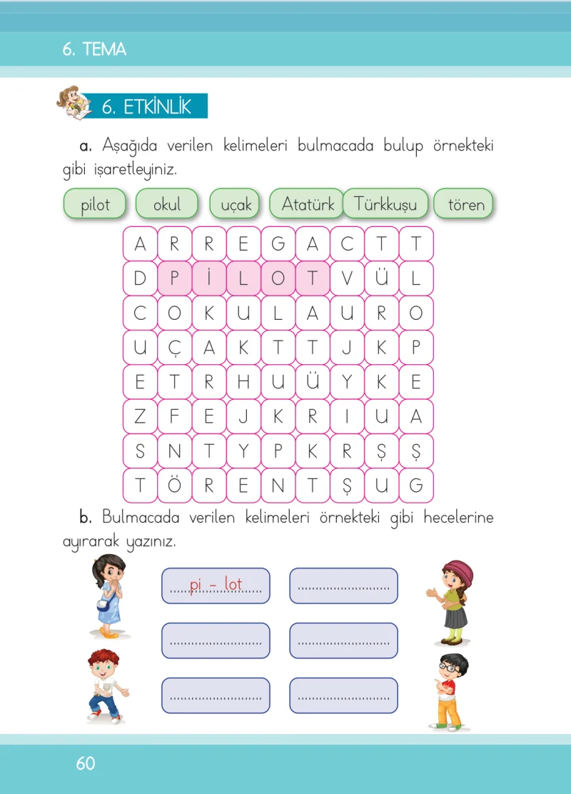 1. Sınıf Türkçe Ders Kitabı Cevapları İlke Yayınları Sayfa 60