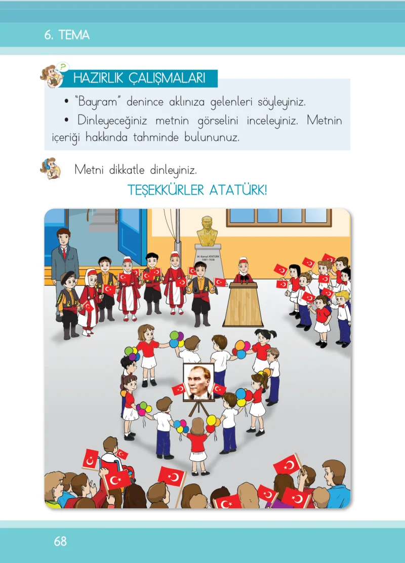1. Sınıf Türkçe Ders Kitabı Cevapları İlke Yayınları Sayfa 68