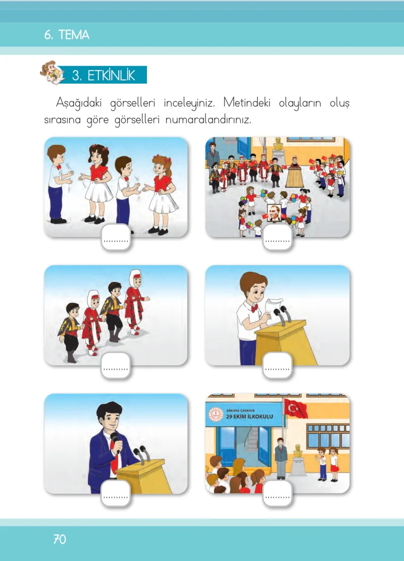 1. Sınıf Türkçe Ders Kitabı Cevapları İlke Yayınları Sayfa 70