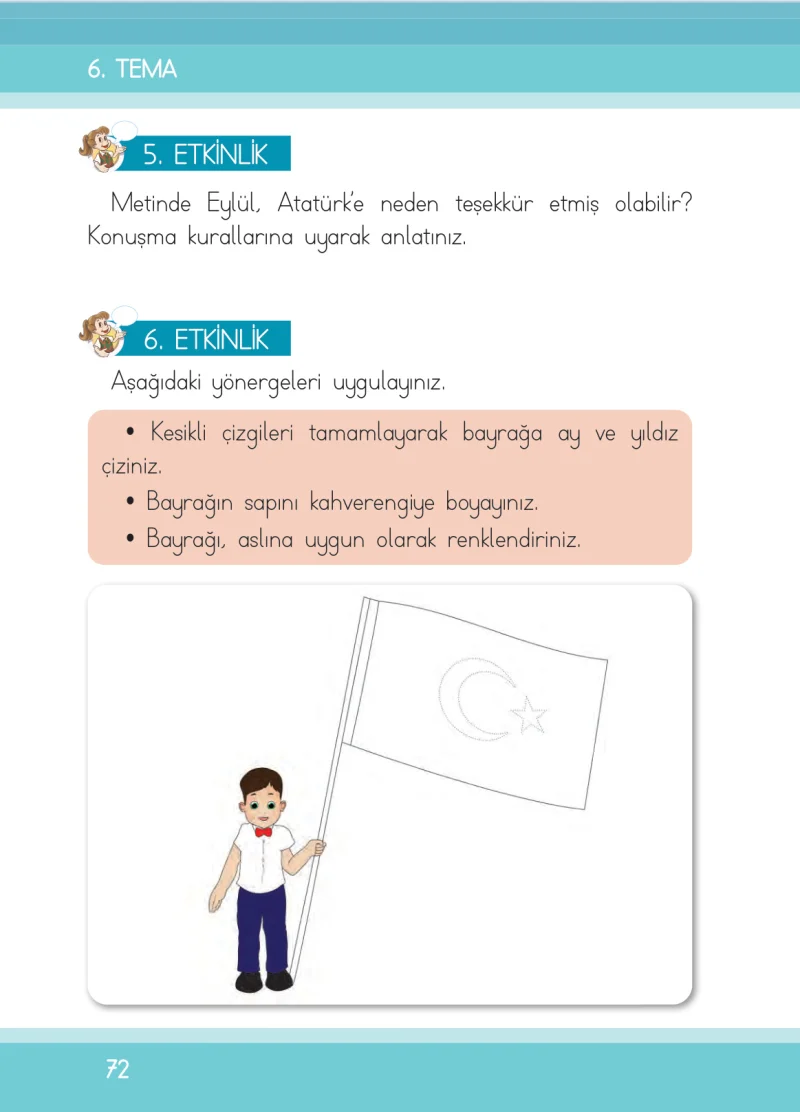 1. Sınıf Türkçe Ders Kitabı Cevapları İlke Yayınları Sayfa 72