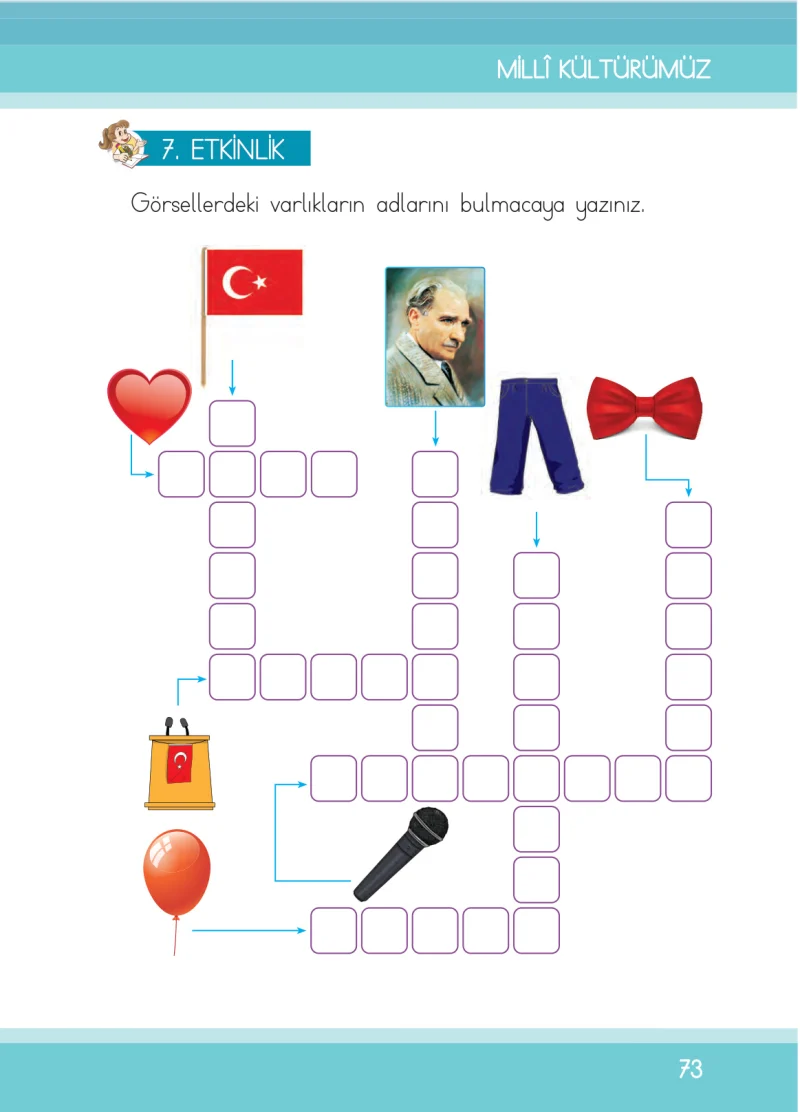 1. Sınıf Türkçe Ders Kitabı Cevapları İlke Yayınları Sayfa 73
