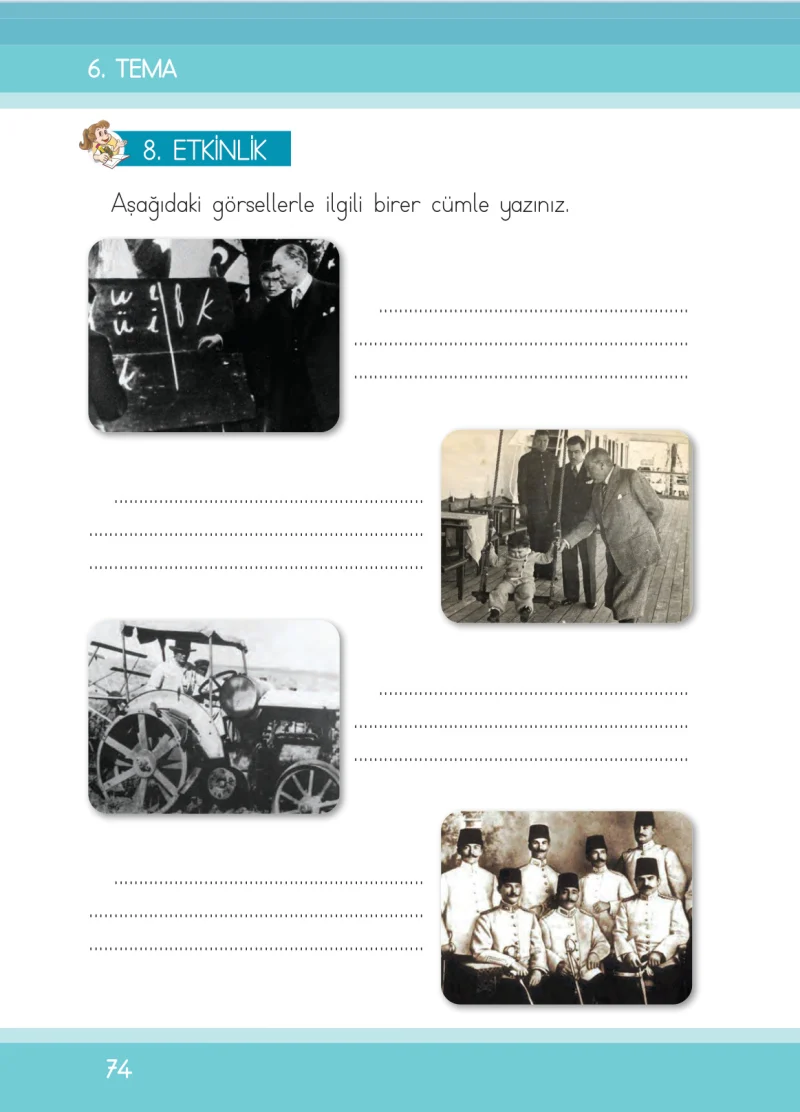 1. Sınıf Türkçe Ders Kitabı Cevapları İlke Yayınları Sayfa 74