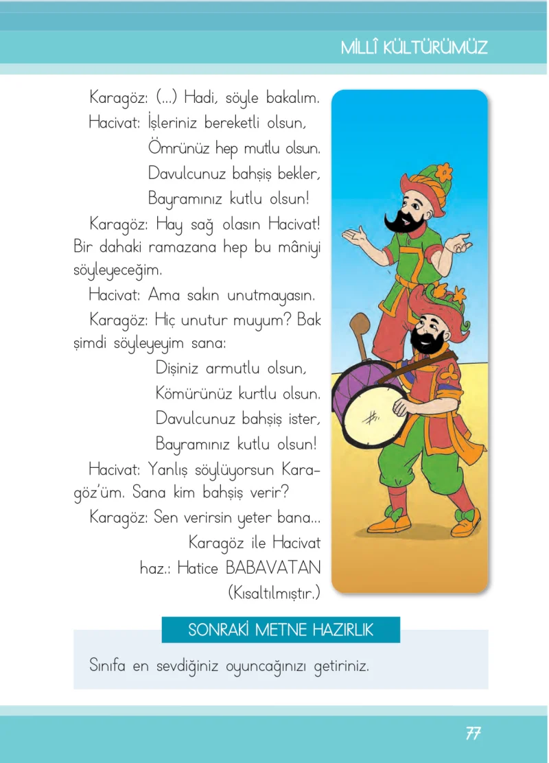1. Sınıf Türkçe Ders Kitabı Cevapları İlke Yayınları Sayfa 77