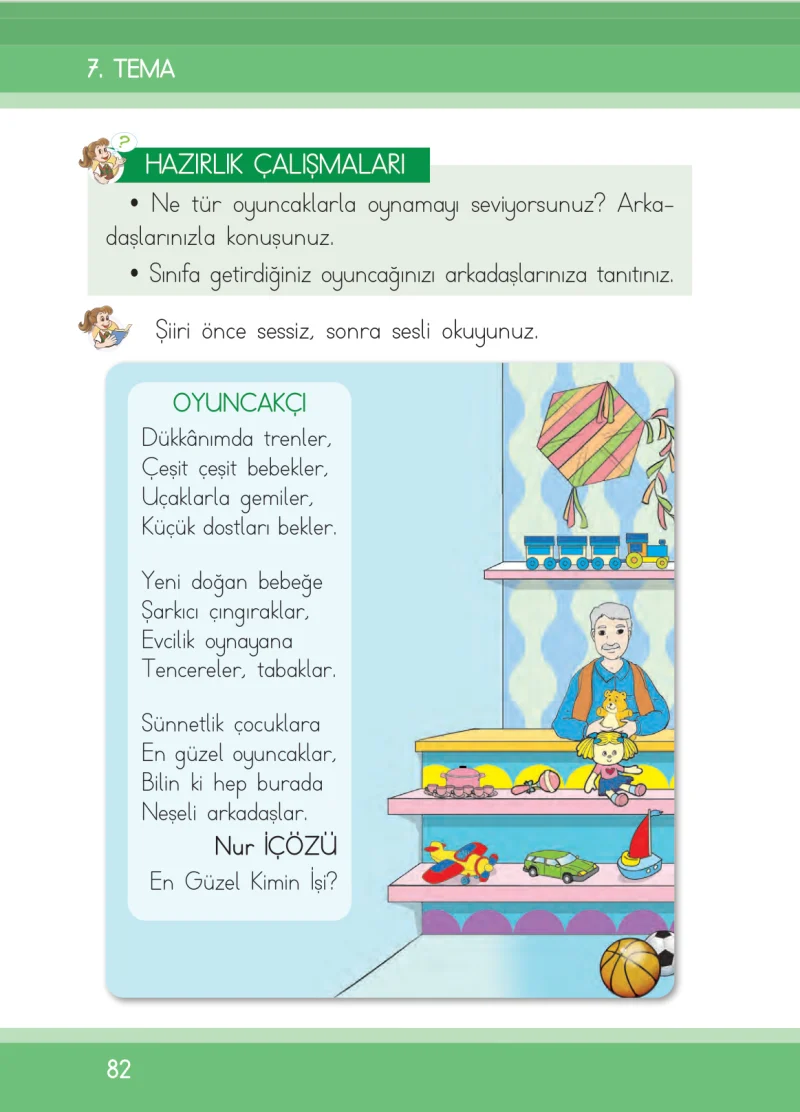 1. Sınıf Türkçe Ders Kitabı Cevapları İlke Yayınları Sayfa 82