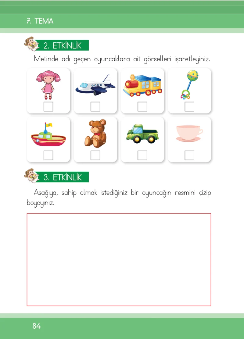 1. Sınıf Türkçe Ders Kitabı Cevapları İlke Yayınları Sayfa 84
