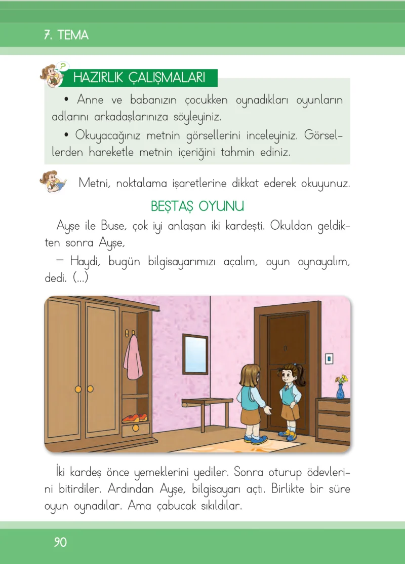 1. Sınıf Türkçe Ders Kitabı Cevapları İlke Yayınları Sayfa 90