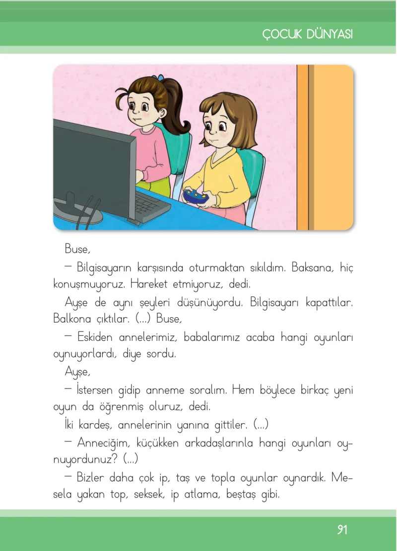 1. Sınıf Türkçe Ders Kitabı Cevapları İlke Yayınları Sayfa 91