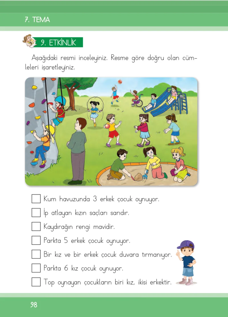 1. Sınıf Türkçe Ders Kitabı Cevapları İlke Yayınları Sayfa 98