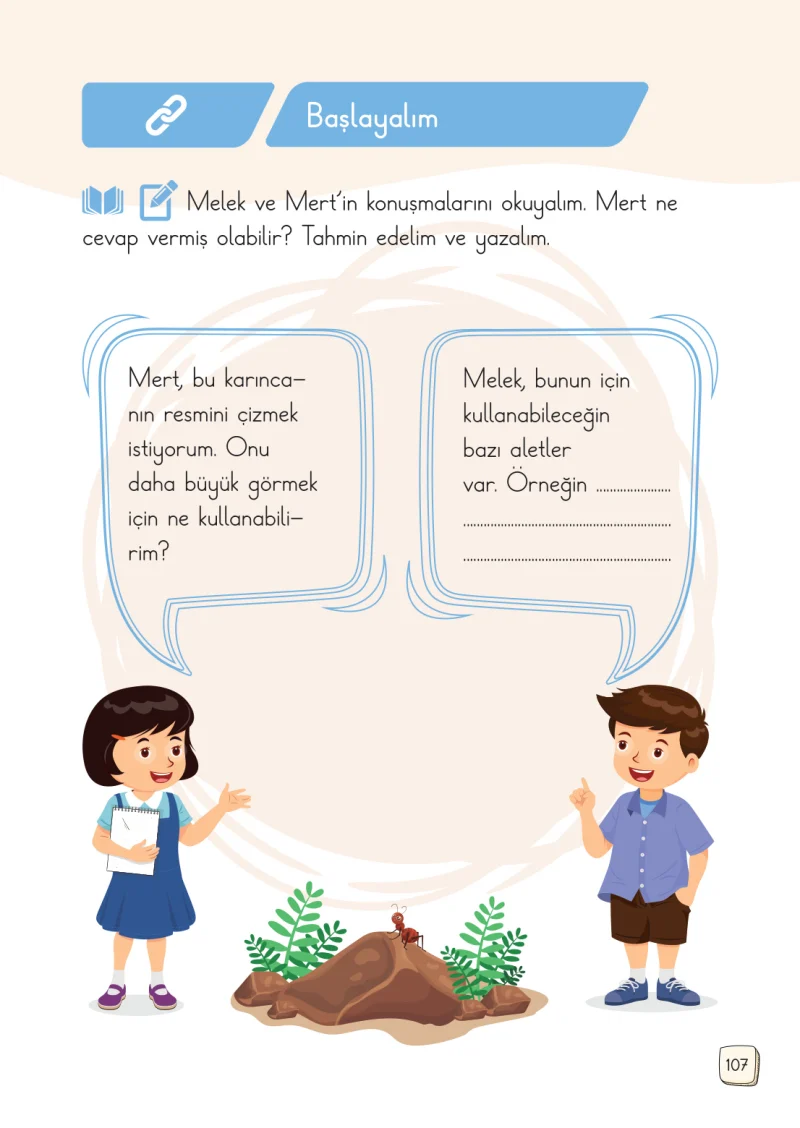 1. Sınıf Türkçe Ders Kitabı Cevapları Meb Yayınları 1. Kitap Sayfa 107
