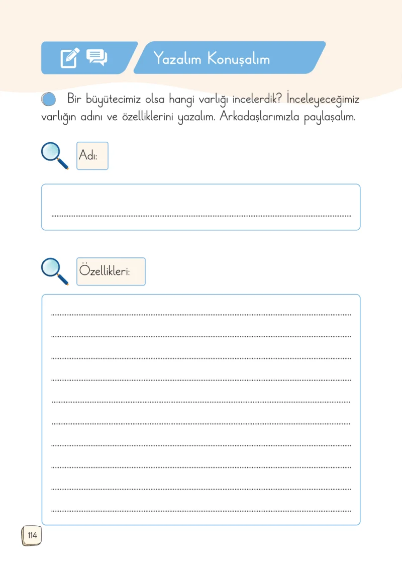 1. Sınıf Türkçe Ders Kitabı Cevapları Meb Yayınları 1. Kitap Sayfa 114
