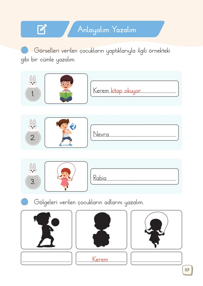 1. Sınıf Türkçe Ders Kitabı Cevapları Meb Yayınları 1. Kitap Sayfa 117