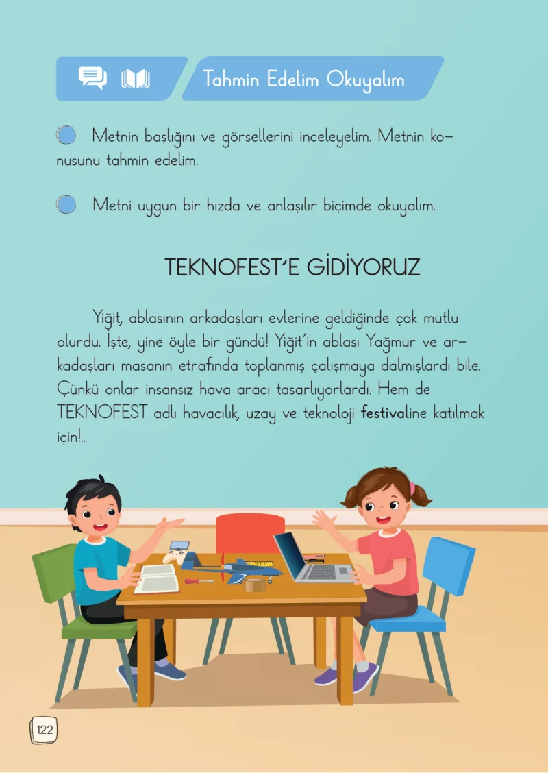 1. Sınıf Türkçe Ders Kitabı Cevapları Meb Yayınları 1. Kitap Sayfa 122
