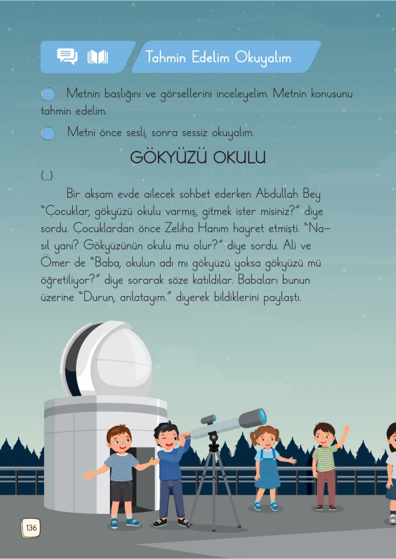 1. Sınıf Türkçe Ders Kitabı Cevapları Meb Yayınları 1. Kitap Sayfa 136