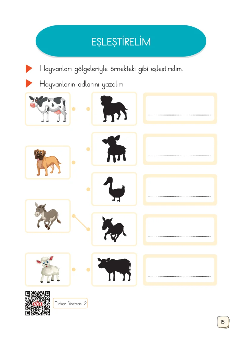 1. Sınıf Türkçe Ders Kitabı Cevapları Meb Yayınları 1. Kitap Sayfa 15