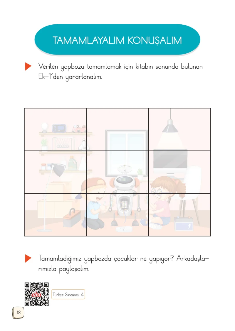 1. Sınıf Türkçe Ders Kitabı Cevapları Meb Yayınları 1. Kitap Sayfa 18