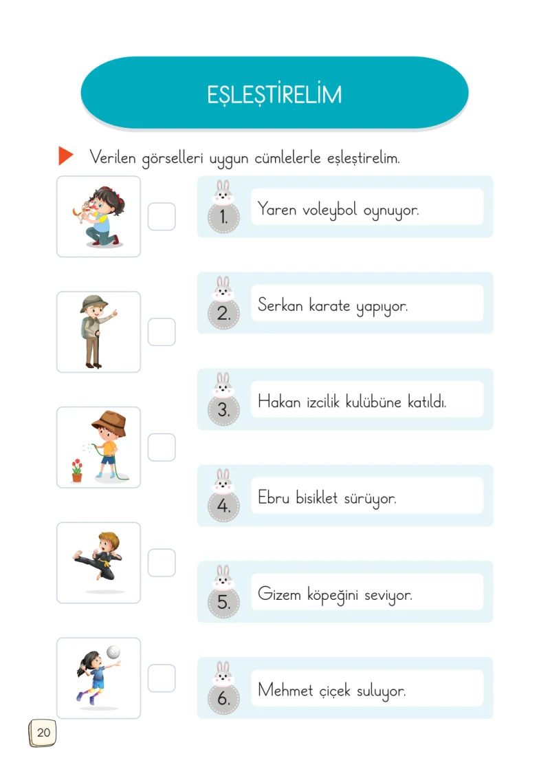 1. Sınıf Türkçe Ders Kitabı Cevapları Meb Yayınları 1. Kitap Sayfa 20