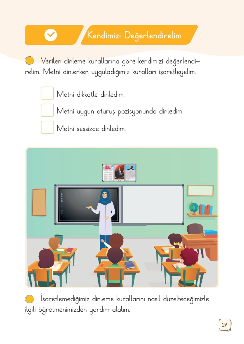 1. Sınıf Türkçe Ders Kitabı Cevapları Meb Yayınları 1. Kitap Sayfa 27
