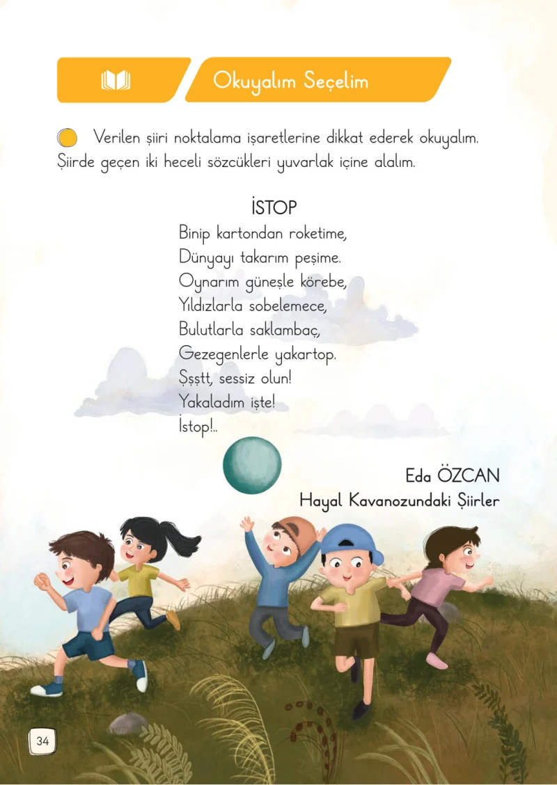 1. Sınıf Türkçe Ders Kitabı Cevapları Meb Yayınları 1. Kitap Sayfa 34