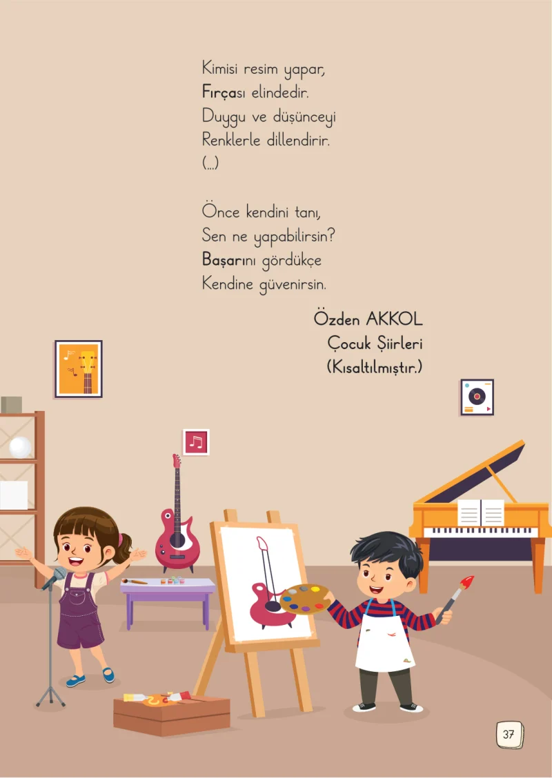 1. Sınıf Türkçe Ders Kitabı Cevapları Meb Yayınları 1. Kitap Sayfa 37