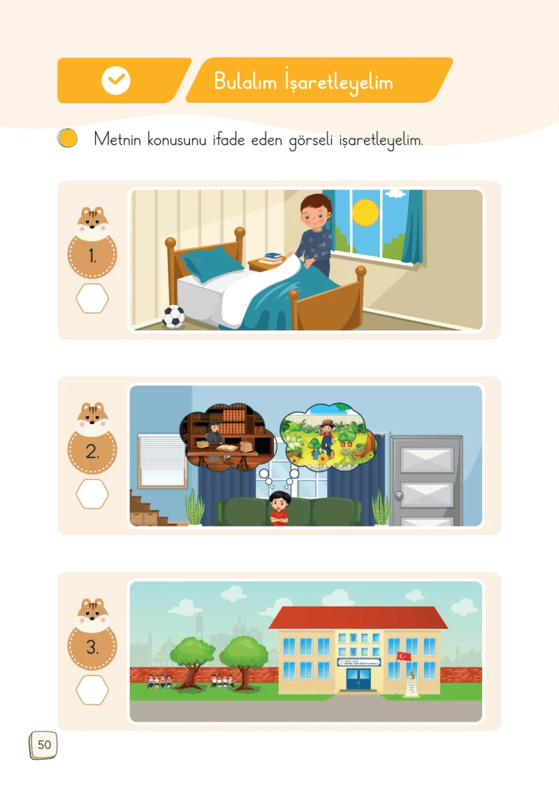 1. Sınıf Türkçe Ders Kitabı Cevapları Meb Yayınları 1. Kitap Sayfa 50