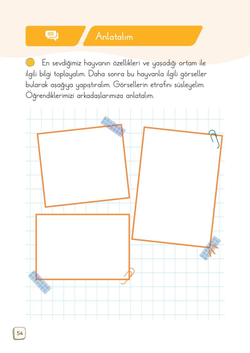1. Sınıf Türkçe Ders Kitabı Cevapları Meb Yayınları 1. Kitap Sayfa 54