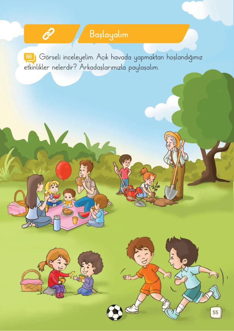 1. Sınıf Türkçe Ders Kitabı Cevapları Meb Yayınları 1. Kitap Sayfa 55