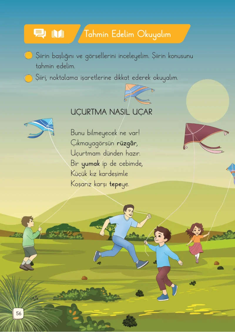 1. Sınıf Türkçe Ders Kitabı Cevapları Meb Yayınları 1. Kitap Sayfa 56