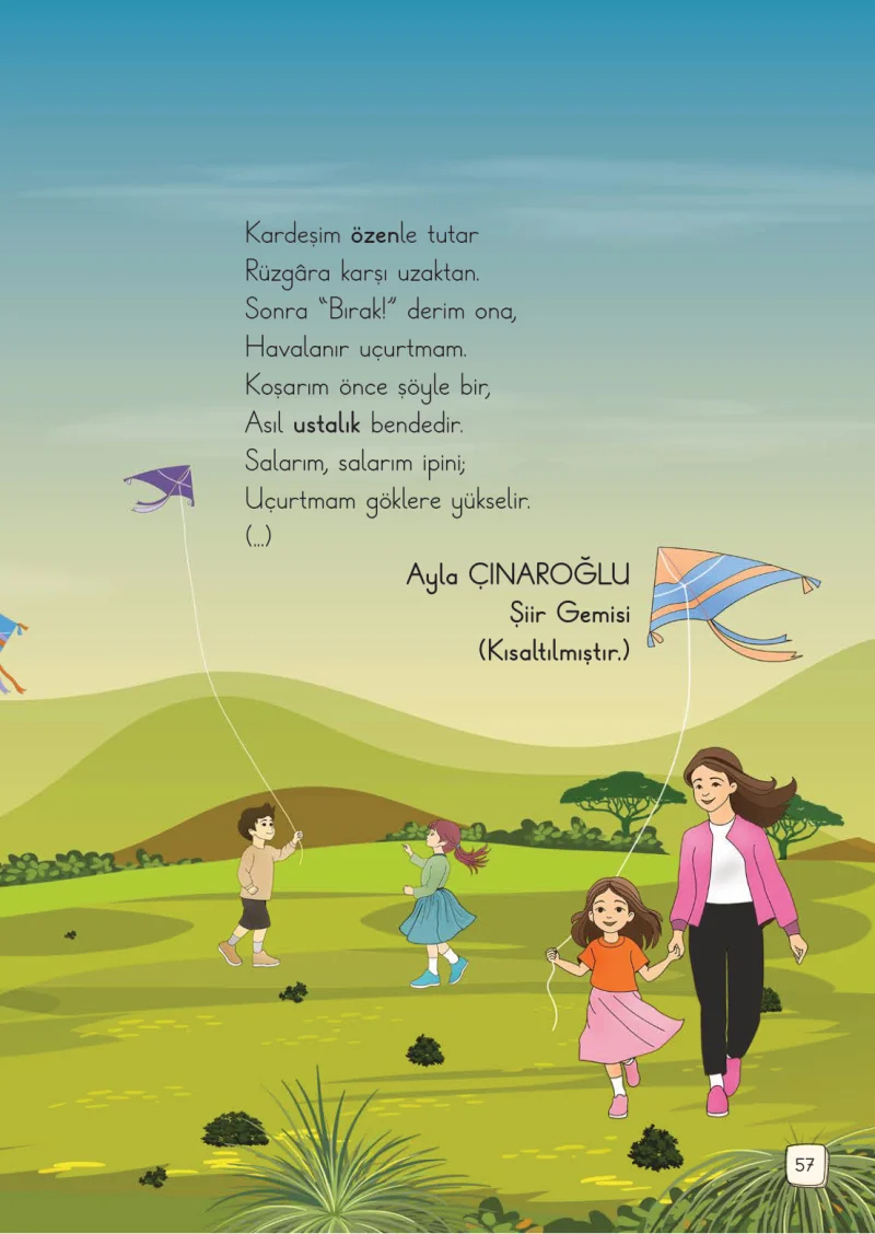 1. Sınıf Türkçe Ders Kitabı Cevapları Meb Yayınları 1. Kitap Sayfa 57