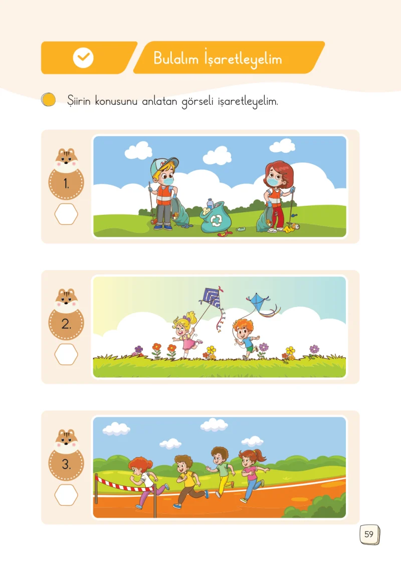 1. Sınıf Türkçe Ders Kitabı Cevapları Meb Yayınları 1. Kitap Sayfa 59