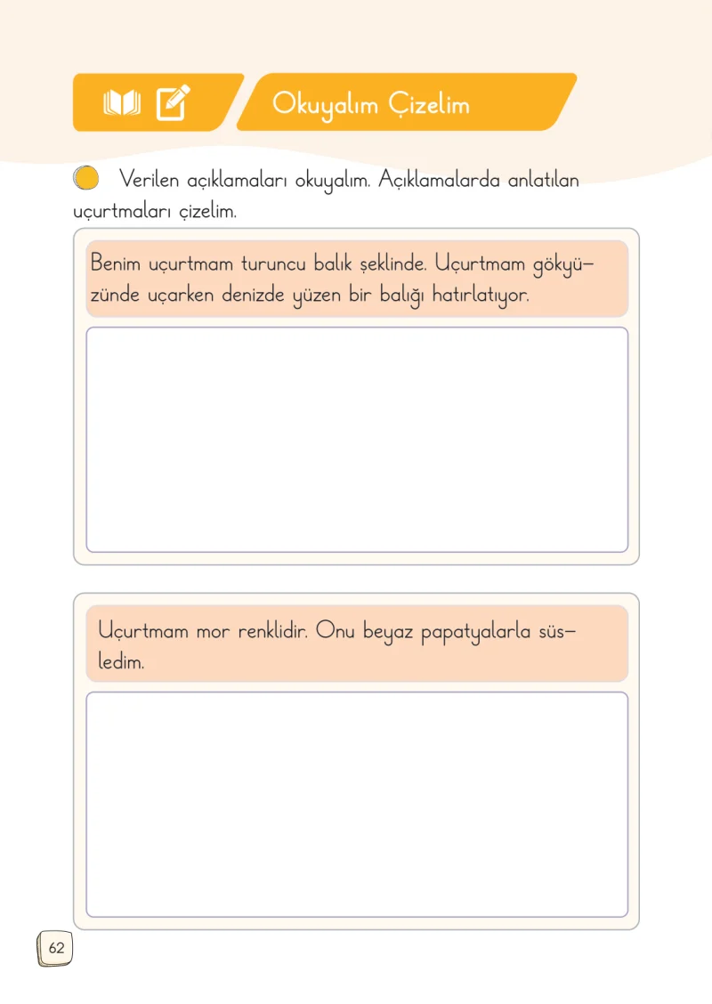 1. Sınıf Türkçe Ders Kitabı Cevapları Meb Yayınları 1. Kitap Sayfa 62