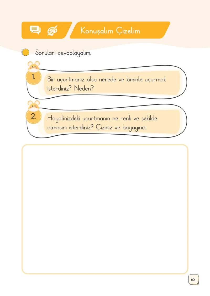 1. Sınıf Türkçe Ders Kitabı Cevapları Meb Yayınları 1. Kitap Sayfa 63