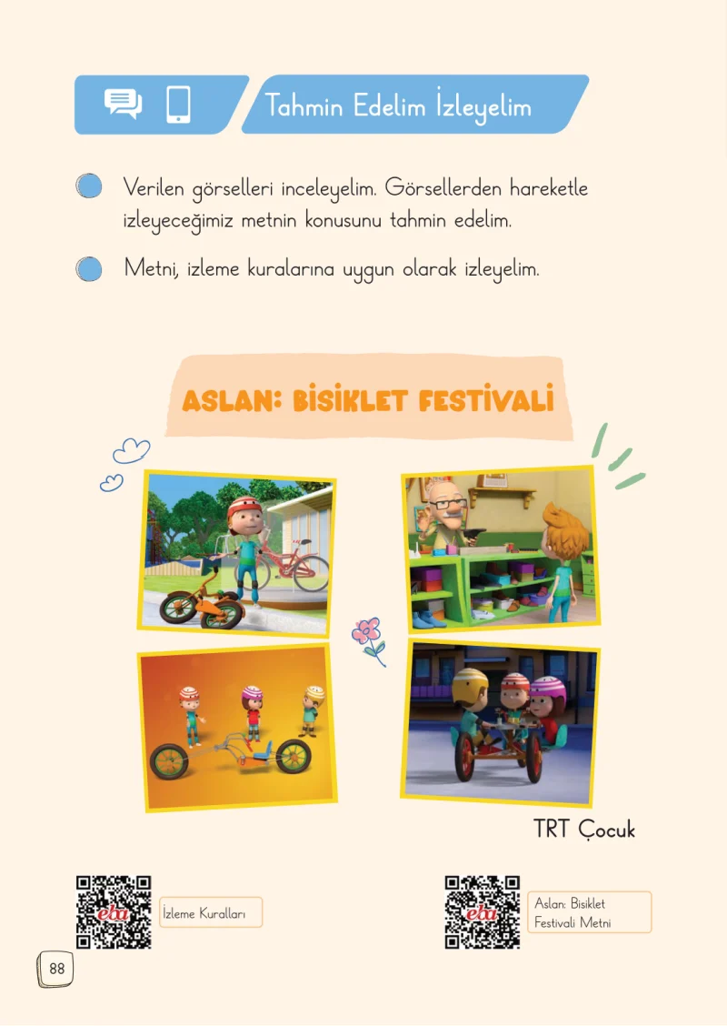 1. Sınıf Türkçe Ders Kitabı Cevapları Meb Yayınları 1. Kitap Sayfa 88