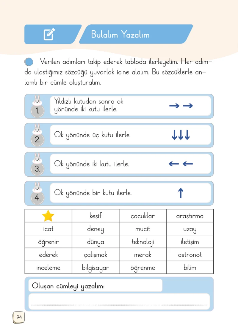 1. Sınıf Türkçe Ders Kitabı Cevapları Meb Yayınları 1. Kitap Sayfa 94