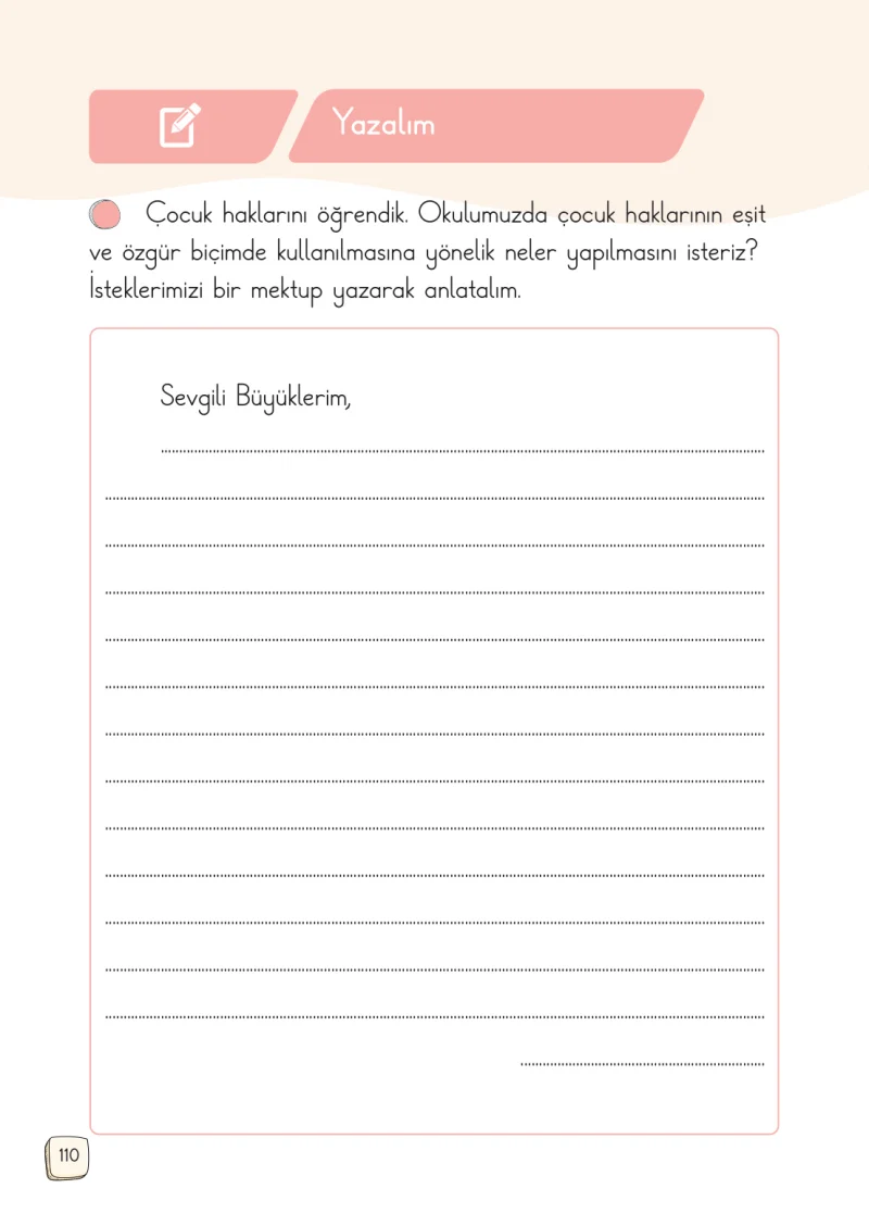 1. Sınıf Türkçe Ders Kitabı Cevapları Meb Yayınları 2. Kitap Sayfa 110
